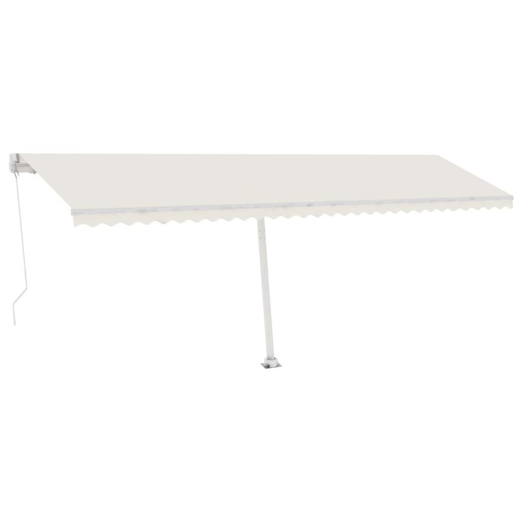 Tenda da Sole Retrattile Manuale con LED 600x350 cm Crema 3069682