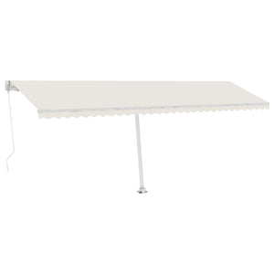 Tenda da Sole Retrattile Manuale con LED 600x350 cm Crema 3069682