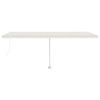 Tenda da Sole Retrattile Manuale con LED 600x350 cm Crema cod mxl 56861