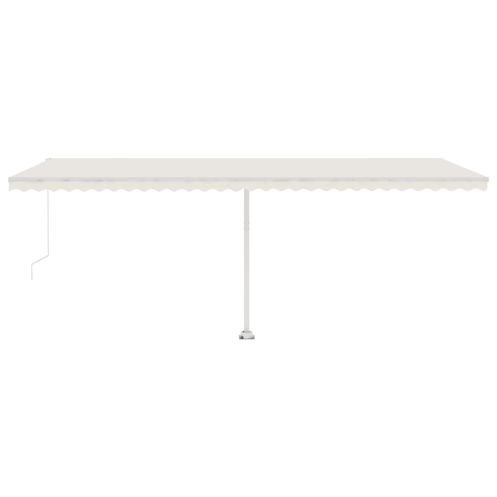 Tenda da Sole Retrattile Manuale con LED 600x350 cm Crema 3069682