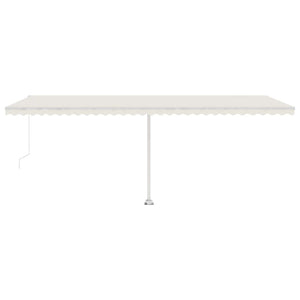 Tenda da Sole Retrattile Manuale con LED 600x350 cm Crema 3069682