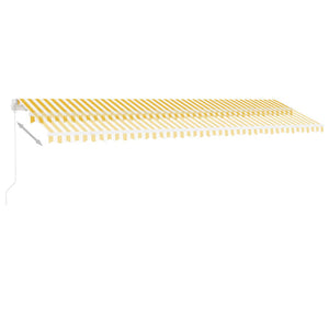 Tenda da Sole Retrattile Manuale LED 600x350 cm Giallo Bianco 3069683