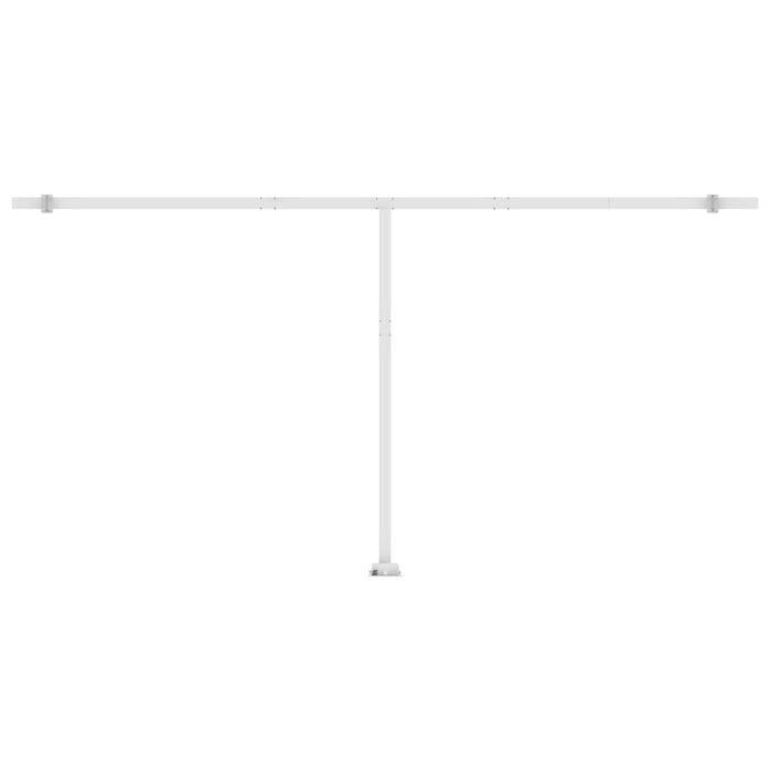 Tenda da Sole Retrattile Manuale LED 600x350 cm Giallo e Bianco cod mxl 43872