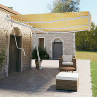 Tenda da Sole Autoportante Automatica 600x350 cm Gialla Bianca 3069688