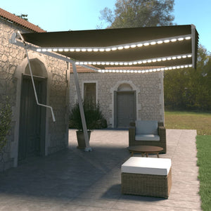 Tenda Automatica con Sensore Vento e LED 600x350 cm Antracite 3069694
