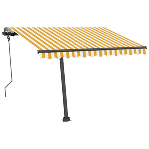 Tenda da Sole Manuale Autoportante 300x250 cm Gialla/Bianca 3069698
