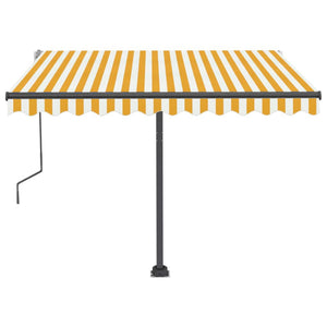 Tenda da Sole Manuale Autoportante 300x250 cm Gialla/Bianca 3069698