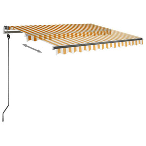 Tenda da Sole Manuale Autoportante 300x250 cm Gialla/Bianca 3069698