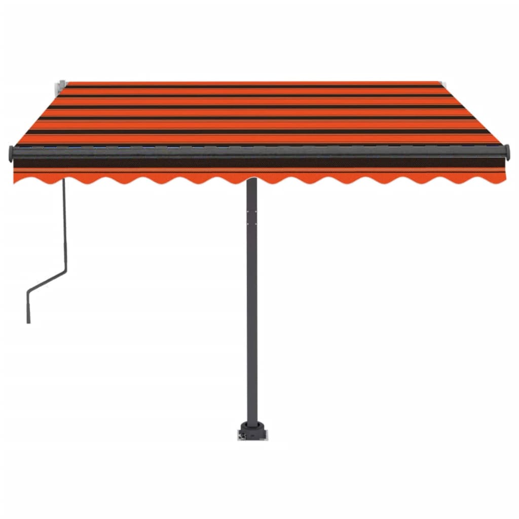 Tenda da Sole Retrattile Manuale 300x250 cm Arancione e Marrone cod mxl 51593