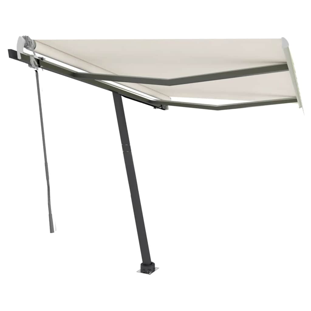 Tenda da Sole Retrattile Manuale con LED 300x250 cm Crema 3069702