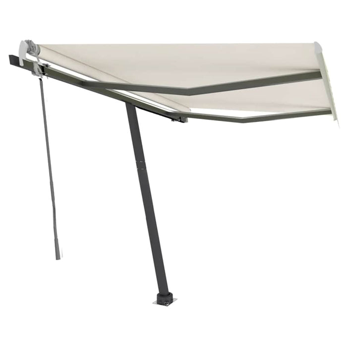 Tenda da Sole Retrattile Manuale con LED 300x250 cm Crema 3069702