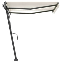 Tenda da Sole Retrattile Manuale con LED 300x250 cm Crema 3069702