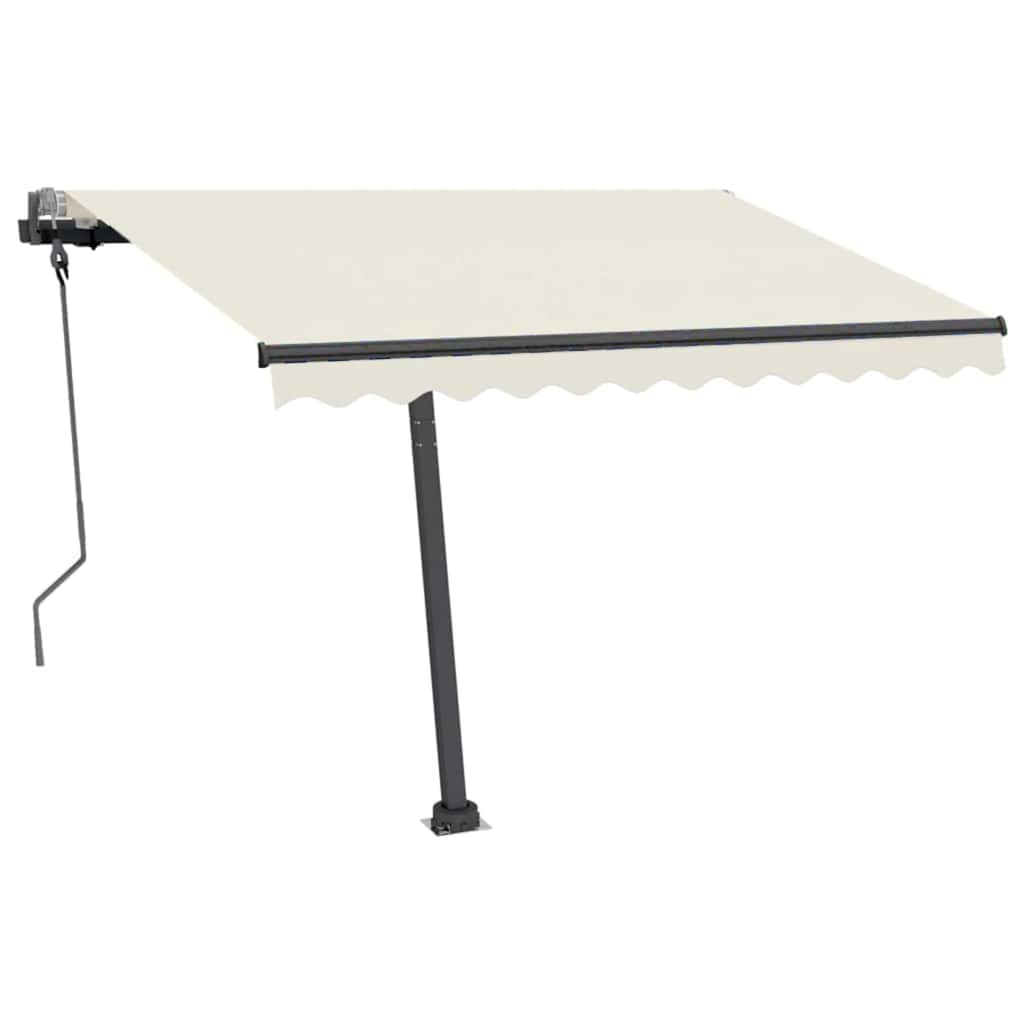 Tenda da Sole Retrattile Manuale con LED 300x250 cm Crema 3069702