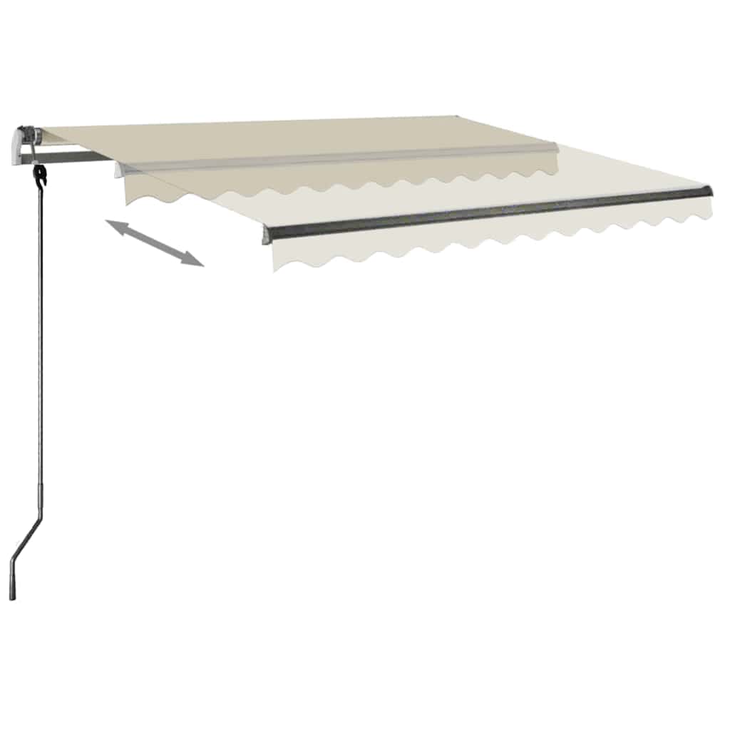 Tenda da Sole Retrattile Manuale con LED 300x250 cm Crema 3069702