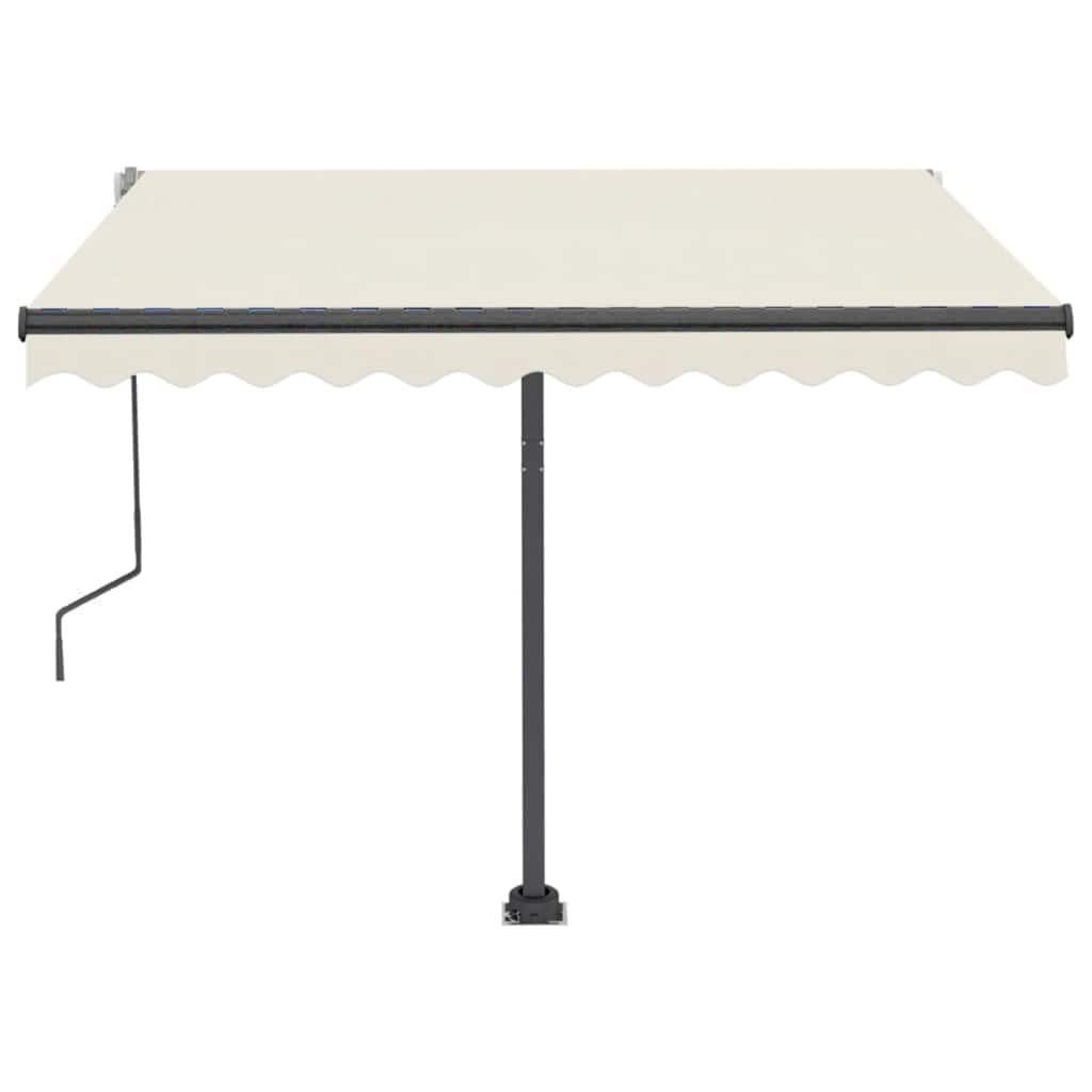 Tenda da Sole Retrattile Manuale con LED 300x250 cm Crema 3069702