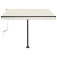 Tenda da Sole Retrattile Manuale con LED 300x250 cm Crema 3069702