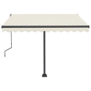 Tenda da Sole Retrattile Manuale con LED 300x250 cm Crema 3069702