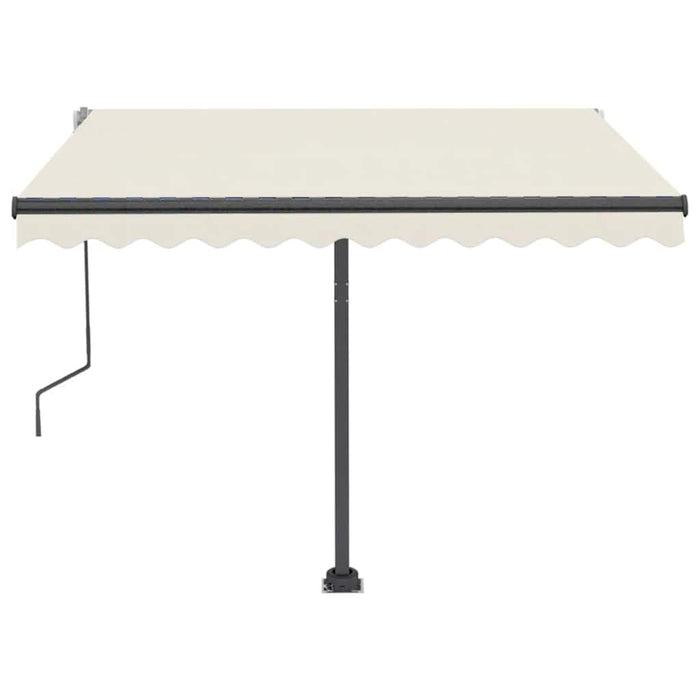 Tenda da Sole Retrattile Manuale con LED 300x250 cm Crema 3069702