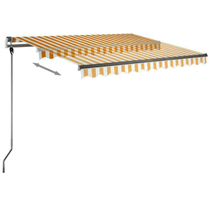 Tenda da Sole Manuale con LED 300x250 cm Gialla e Bianca 3069703