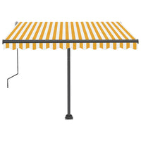 Tenda da Sole Manuale con LED 300x250 cm Gialla e Bianca 3069703