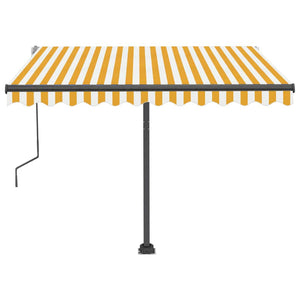 Tenda da Sole Manuale con LED 300x250 cm Gialla e Bianca 3069703