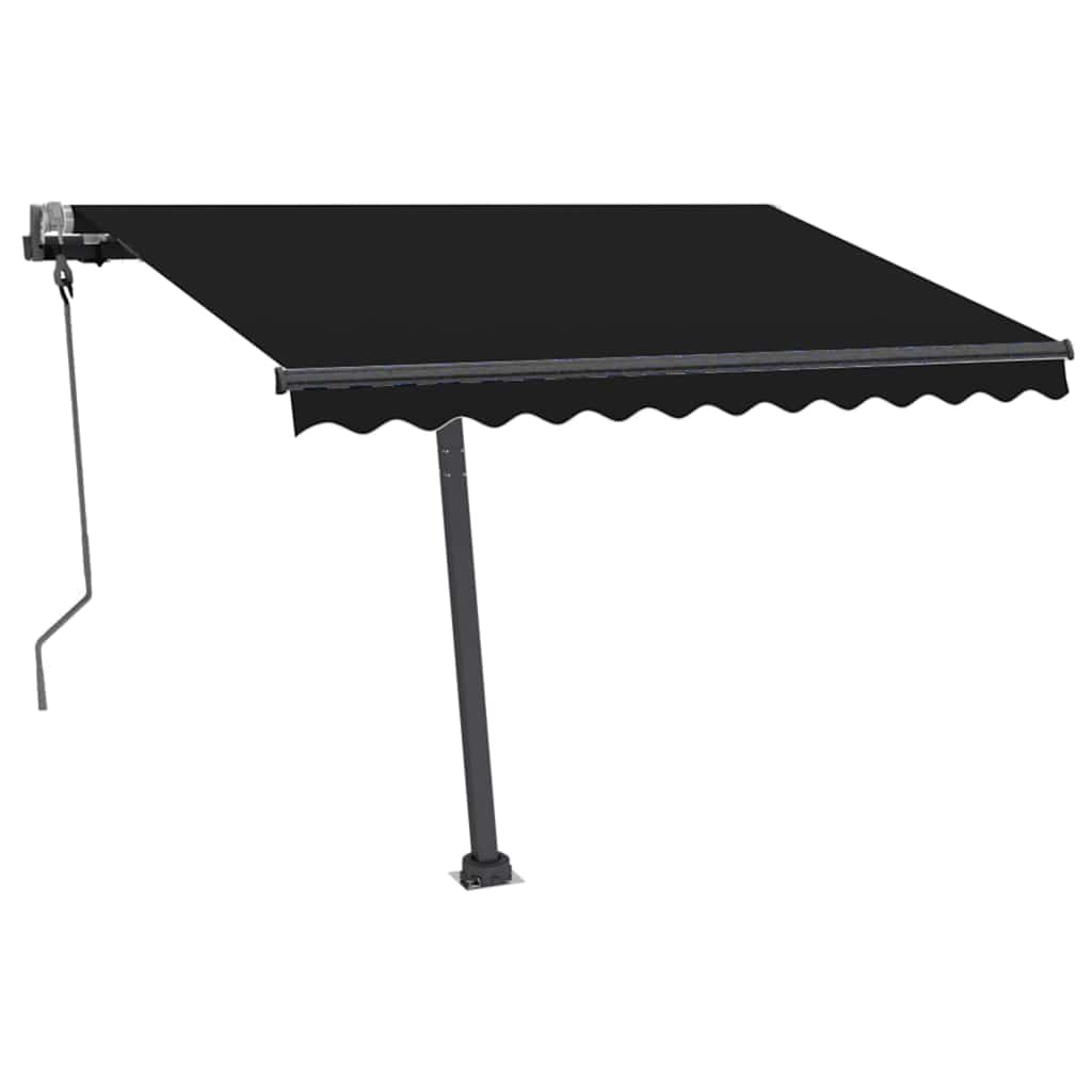 Tenda da Sole Retrattile Manuale con LED 300x250 cm Antracite 3069704