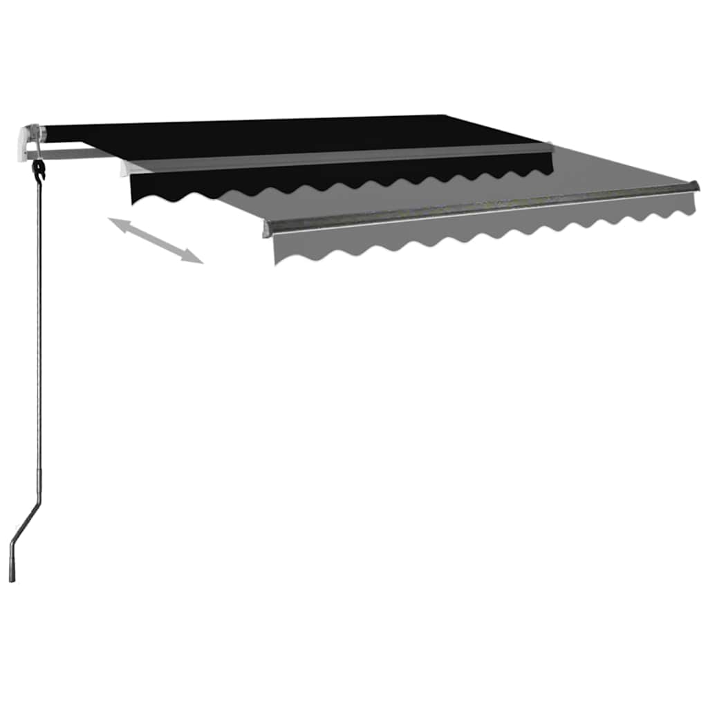 Tenda da Sole Retrattile Manuale con LED 300x250 cm Antracite 3069704