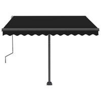 Tenda da Sole Retrattile Manuale con LED 300x250 cm Antracite 3069704