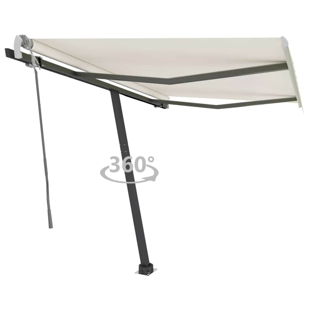 Tenda da Sole Retrattile Manuale Autoportante 350x250 cm Crema cod mxl 55042
