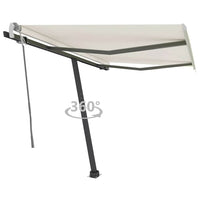 Tenda da Sole Retrattile Manuale Autoportante 350x250 cm Crema cod mxl 55042
