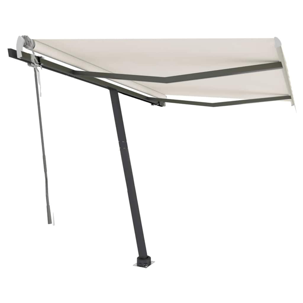 Tenda da Sole Retrattile Manuale Autoportante 350x250 cm Crema cod mxl 55042
