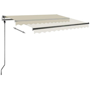 Tenda da Sole Retrattile Manuale Autoportante 350x250 cm Crema cod mxl 55042