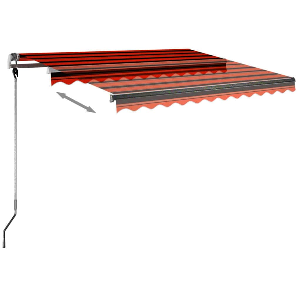 Tenda da Sole Retrattile Manuale 350x250 cm Arancione e Marrone cod mxl 51645