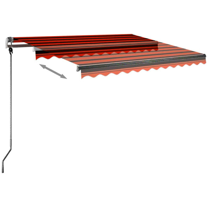 Tenda da Sole Retrattile Manuale 350x250 cm Arancione e Marrone cod mxl 51645