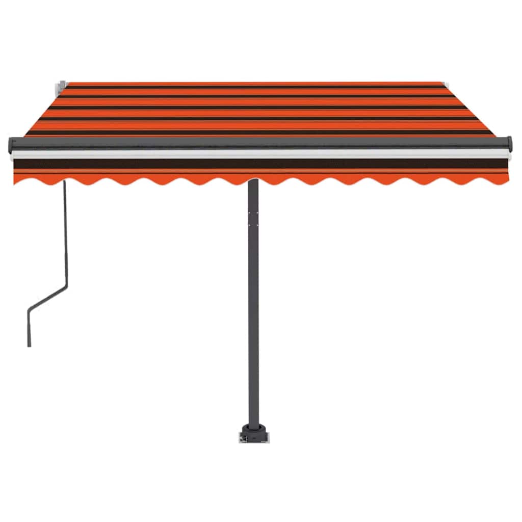 Tenda da Sole Retrattile con LED 350x250 cm Arancione e Marrone 3069725