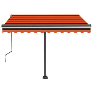 Tenda da Sole Retrattile con LED 350x250 cm Arancione e Marrone 3069725