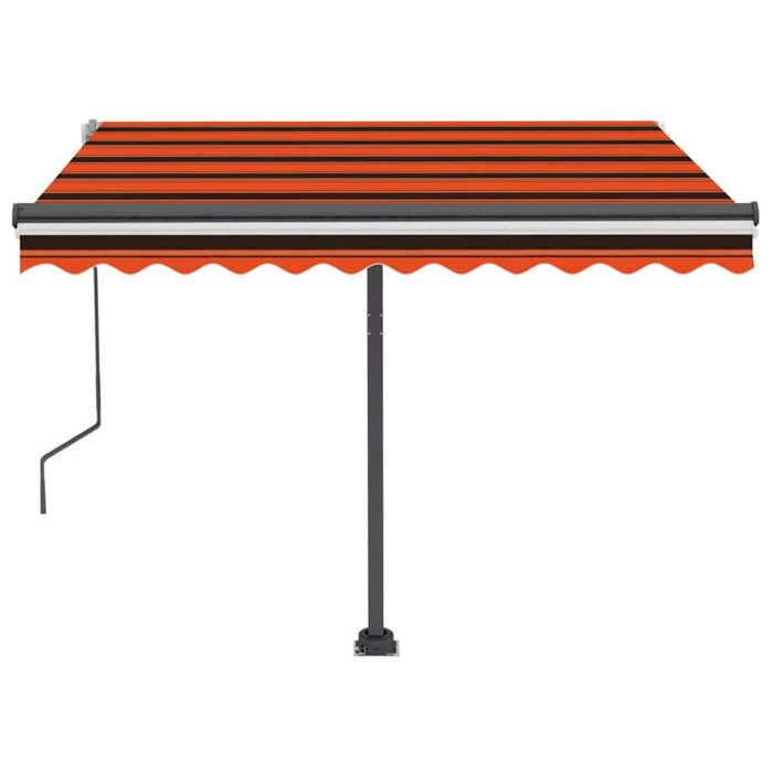 Tenda da Sole Retrattile con LED 350x250 cm Arancione e Marrone 3069725