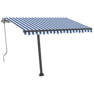 Tenda da Sole Automatica Autoportante 350x250 cm Blu e Bianca 3069726