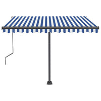 Tenda da Sole Automatica Autoportante 350x250 cm Blu e Bianca 3069726