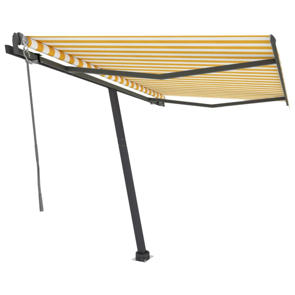 Tenda da Sole Autoportante Automatica 350x250 cm Gialla Bianca 3069728