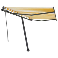 Tenda da Sole Autoportante Automatica 350x250 cm Gialla Bianca 3069728