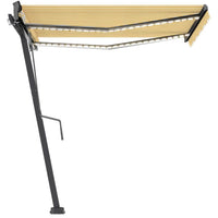 Tenda da Sole Autoportante Automatica 350x250 cm Gialla Bianca 3069728