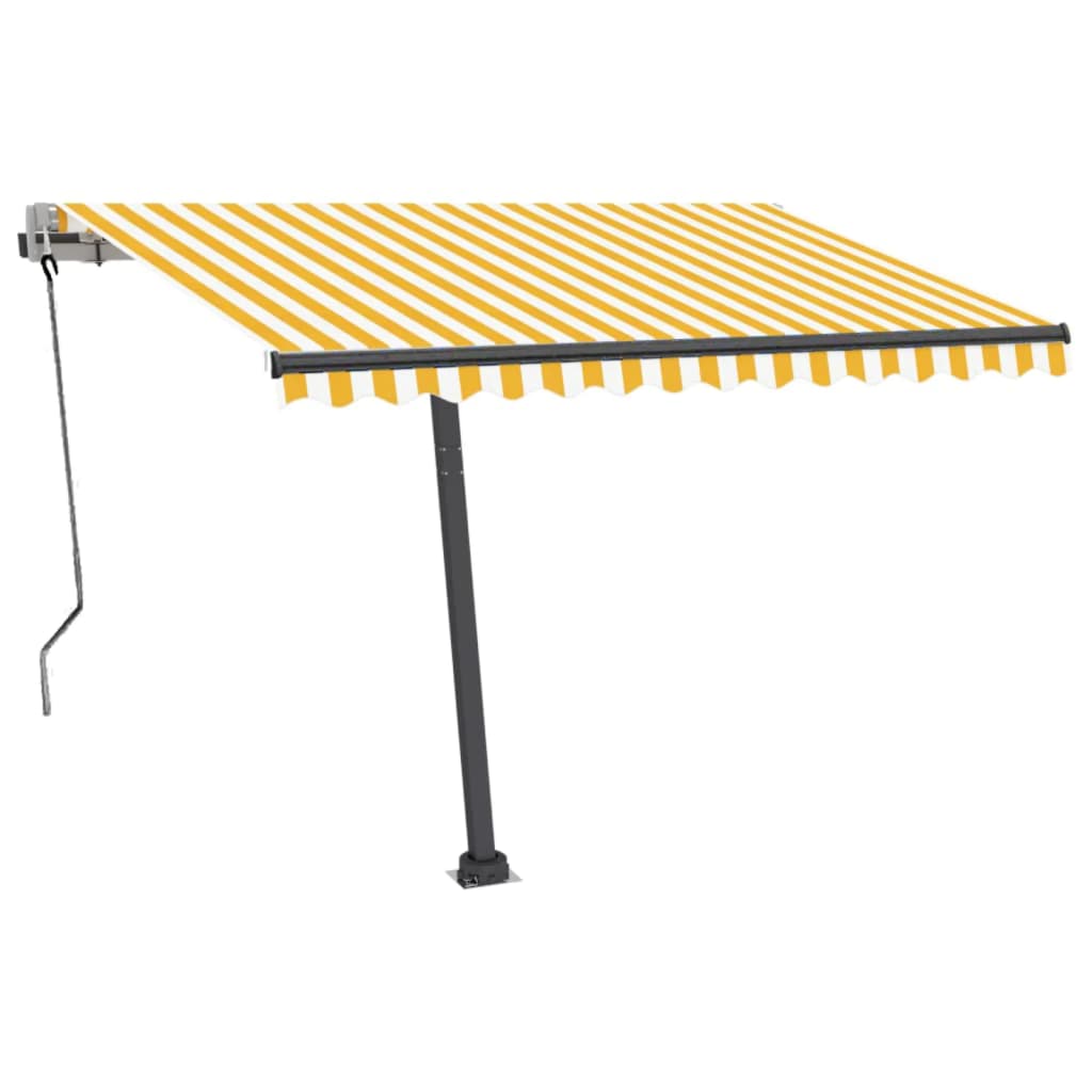 Tenda da Sole Autoportante Automatica 350x250 cm Gialla Bianca 3069728
