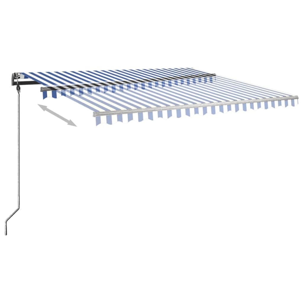 Tenda Retrattile Manuale Autoportante 400x300 cm Blu/Bianco 3069736