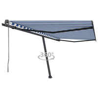 Tenda da Sole Retrattile Automatica Palo 400x300 cm Blu Bianca