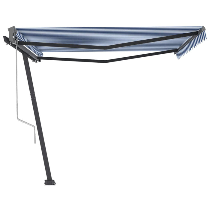 Tenda da Sole Retrattile Automatica Palo 400x300 cm Blu Bianca