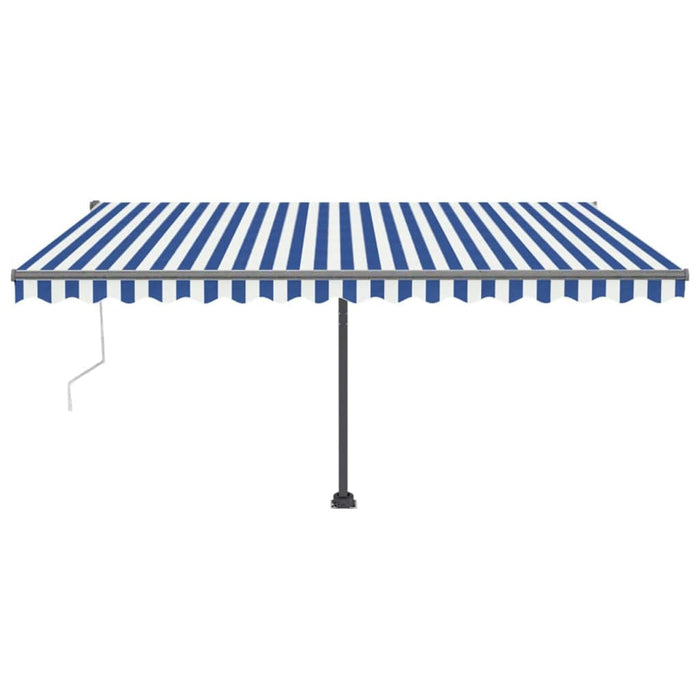 Tenda da Sole Retrattile Automatica Palo 400x300 cm Blu Bianca