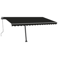 Tenda Sole Retrattile Automatica con Palo 400x300 cm Antracite 3069749
