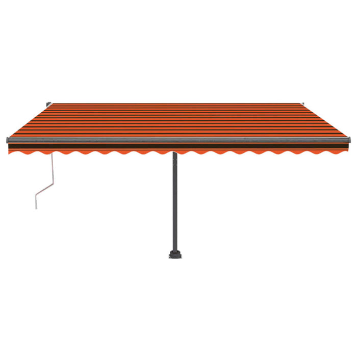 Tenda Retrattile Automatica con Palo 400x300 cm Arancio Marrone cod mxl 39724