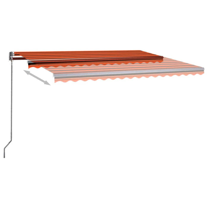 Tenda Retrattile Automatica con Palo 400x300 cm Arancio Marrone 3069750